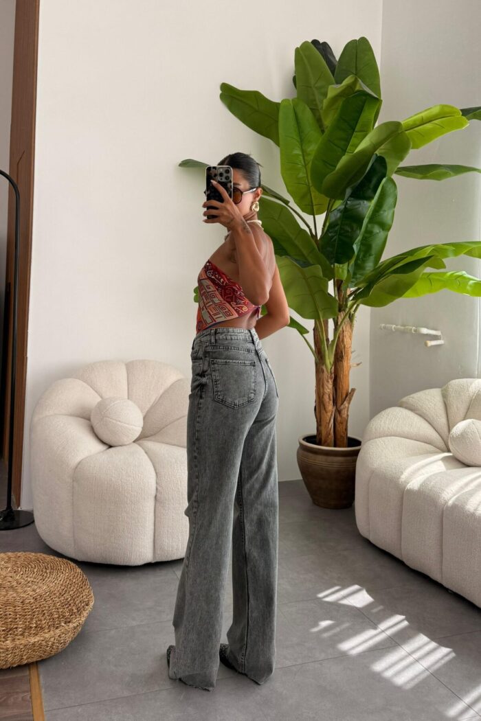 Denim Breeze Kesik Paça Antrasit Jean - Görsel 4
