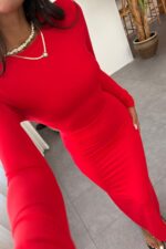 Halsey Kırmızı Soft Touch Elbise - Görsel 2