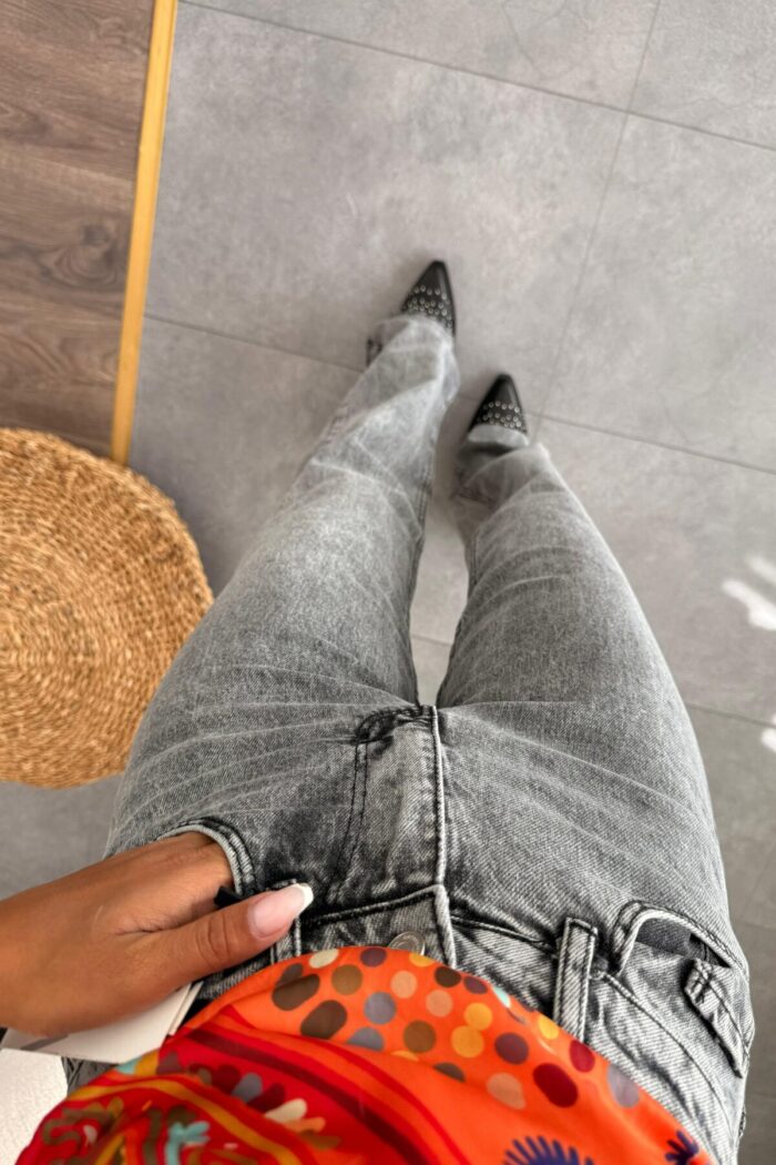 Denim Breeze Kesik Paça Antrasit Jean - Görsel 3