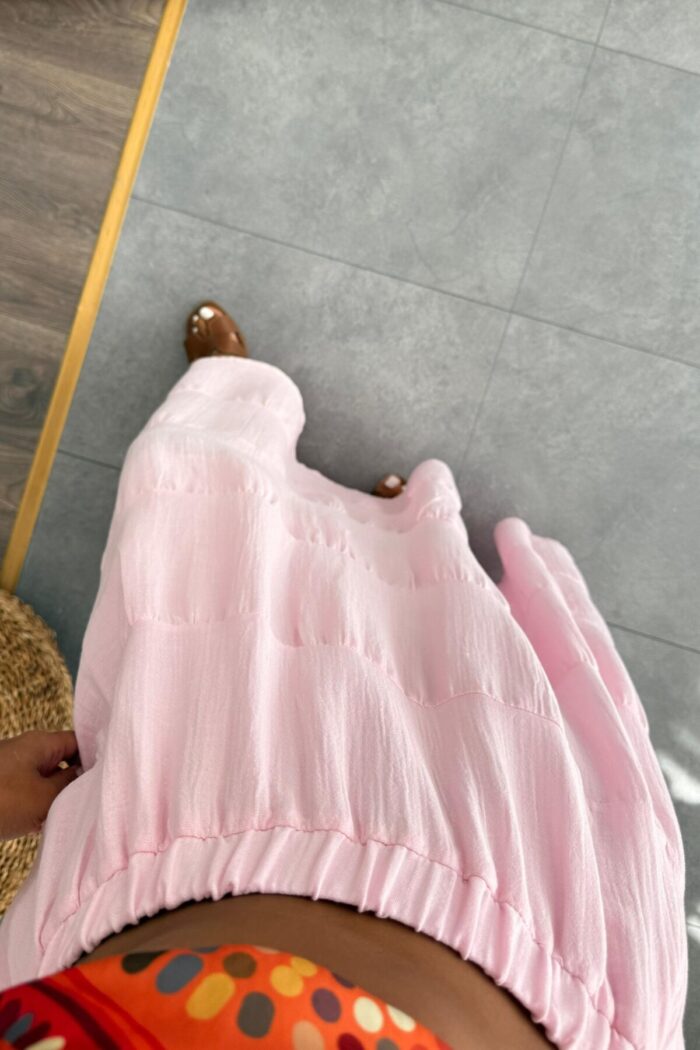 Astarlı Gipeli Müslin Etek Pembe - Görsel 3