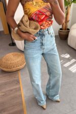 Denim Breeze Kesik Paça Açık Mavi Jean - Görsel 3