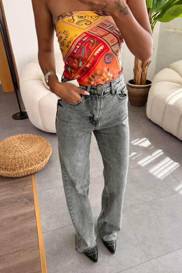 Denim Breeze Kesik Paça Antrasit Jean - Görsel 2