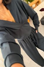 Kapşonlu Sweat Pantolon Takım Füme - Görsel 3