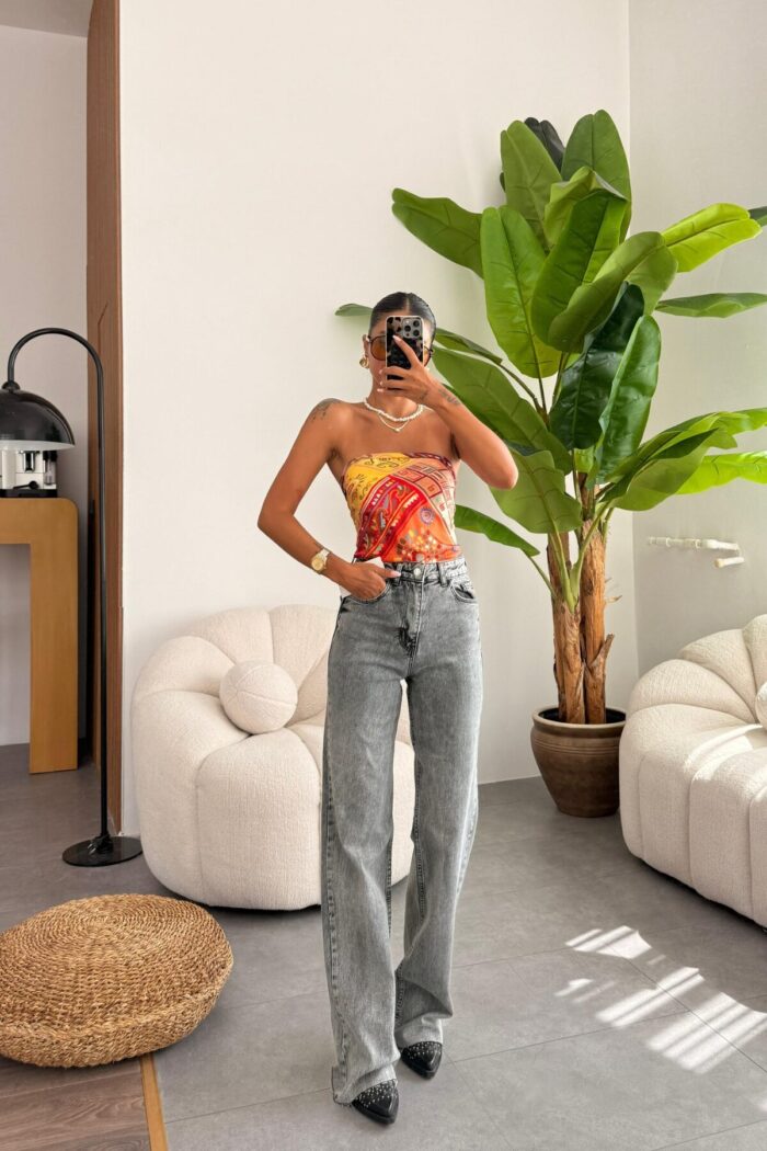 Denim Breeze Kesik Paça Antrasit Jean - Görsel 1