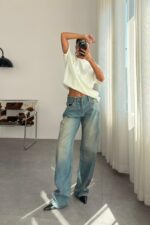 GRJ Baggy Mavi Eskitme Jean