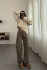 Yaura Baggy Kahve Eskitme Jean
