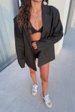 Poli Blazer Ceket Siyah - Görsel 3