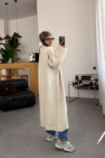 Winter Maxi Kaban Hırka Taş - Görsel 3