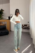 Lui Straight Yeşil Eskitme Jean
