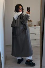 Poliviskon Premium Trençkot Antrasit - Görsel 5