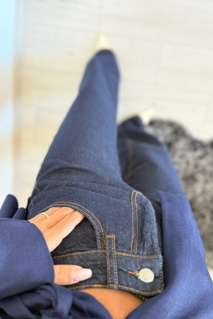 Loyal Wide Leg Dark Blue Jean - Görsel 4