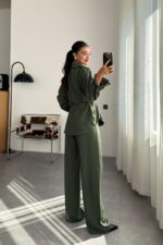 MK Beli Bağlamalı Pantolon Takım Haki - Görsel 4
