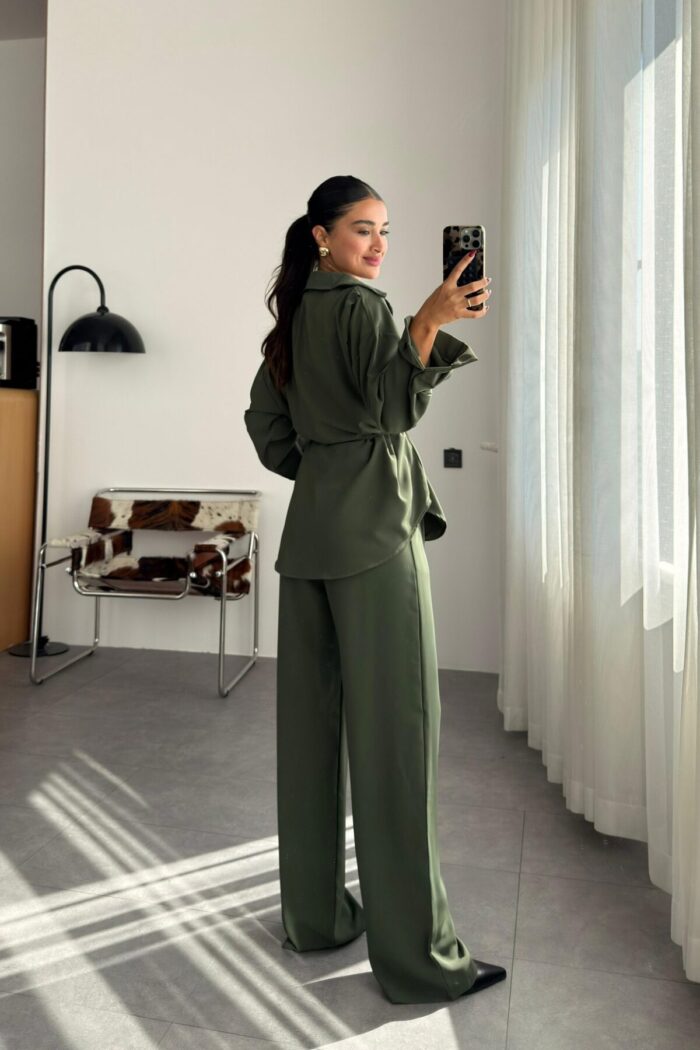 MK Beli Bağlamalı Pantolon Takım Haki - Görsel 4