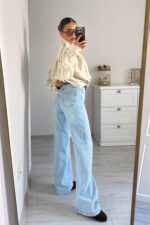 Lavinia Renkli Taşlı Straight Jean - Görsel 4
