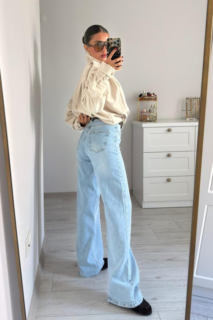 Lavinia Renkli Taşlı Straight Jean - Görsel 4