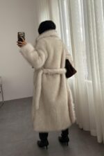 Print Uzun Lolita Kürk Ekru - Görsel 3