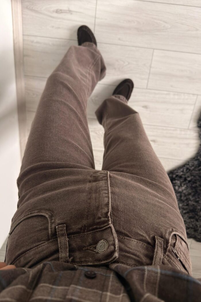 Diana Kahve Eskitme Wide Leg Jean - Görsel 3