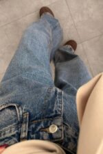Verev Dikişli Baggy Eskitme Jean - Görsel 3