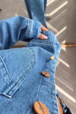 Womens Tek Cepli Denim Gömlek Ceket - Görsel 3