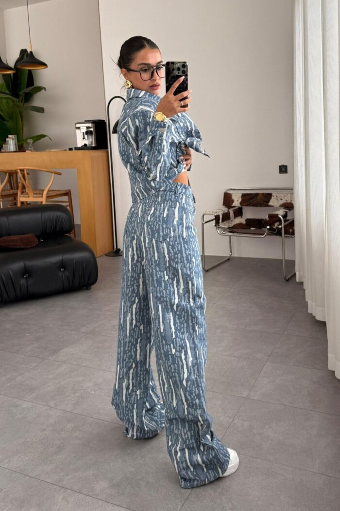 Tasarım Kumaş Denim Ceket Takım - Görsel 6