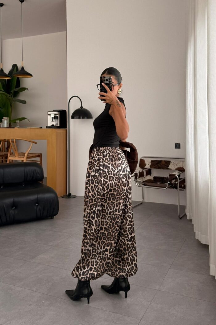 Miss Leopar Desenli Şalvar Pantolon - Görsel 4
