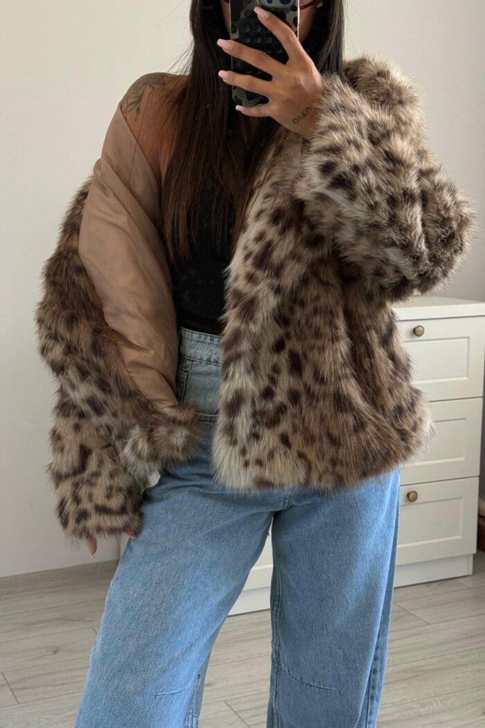 Cha Leopar Kısa Kürk - Görsel 4