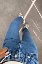 Liya Mom Fit Lacivert Jean - Görsel 3