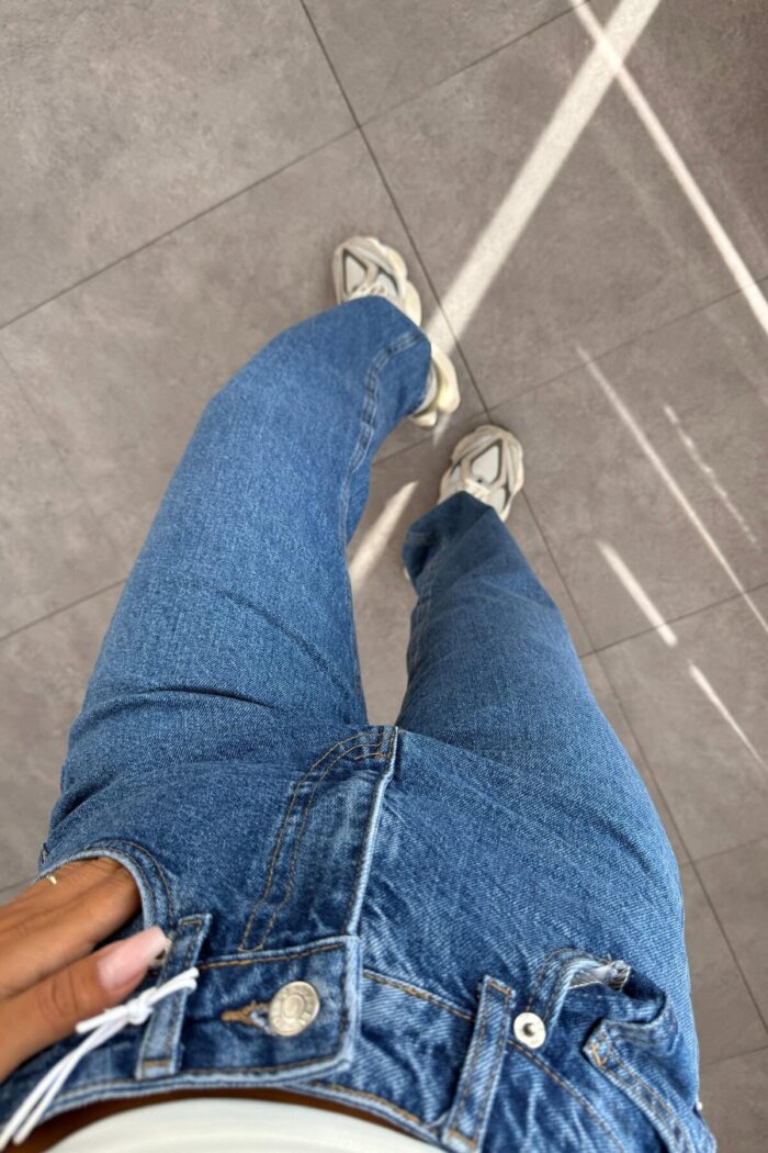 Liya Mom Fit Lacivert Jean - Görsel 3