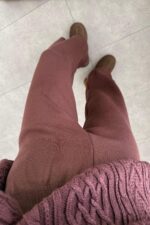 Qu Triko Pantolon Bordo - Görsel 3