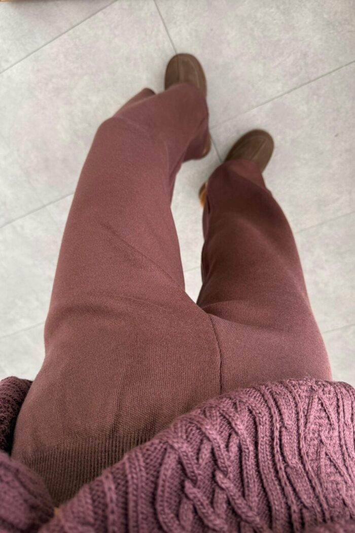 Qu Triko Pantolon Bordo - Görsel 3
