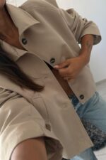 MK Cepli Kısa Trenç Bej - Görsel 3