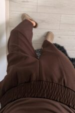 Beli Lastikli Havuç Pantolon Kahverengi - Görsel 2