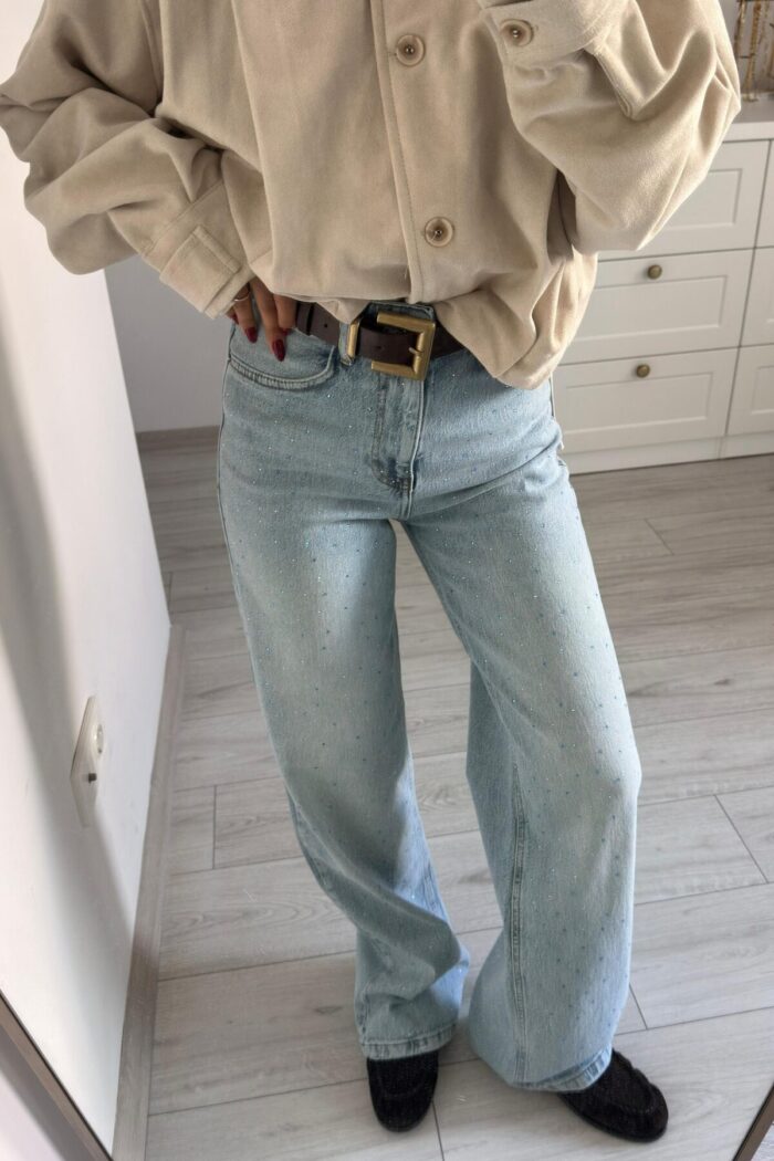 Lavinia Renkli Taşlı Straight Jean - Görsel 2