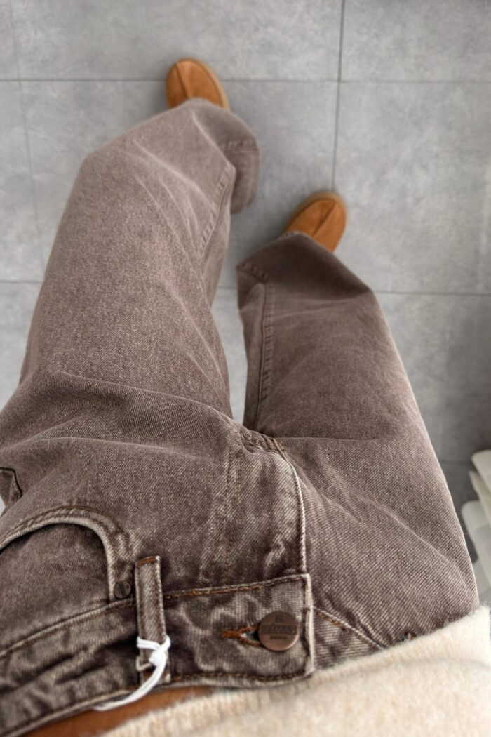 Yaura Baggy Kahve Eskitme Jean - Görsel 3