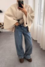 Verev Dikişli Baggy Eskitme Jean - Görsel 2