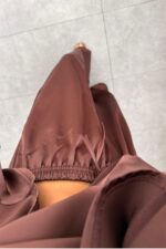 Viral Saten Takım Kahverengi - Görsel 3