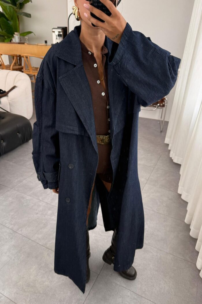 Pero Cepli Denim Trençkot Lacivert - Görsel 3