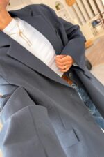 Poliviskon Blazer Ceket Lacivert - Görsel 3