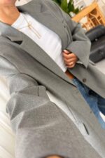 Poliviskon Blazer Ceket Antrasit - Görsel 3