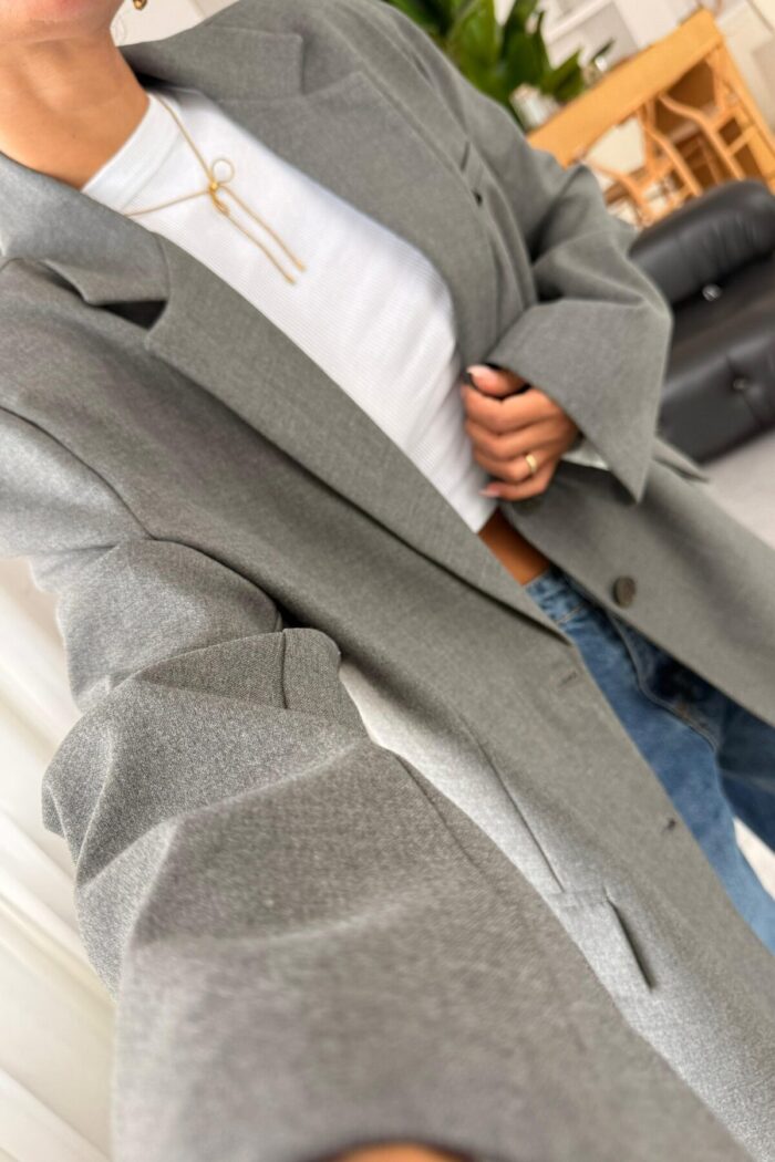 Poliviskon Blazer Ceket Antrasit - Görsel 3