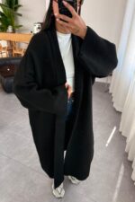 Winter Maxi Kaban Hırka Siyah - Görsel 2