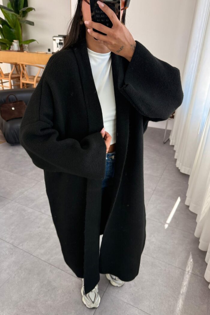 Winter Maxi Kaban Hırka Siyah - Görsel 2