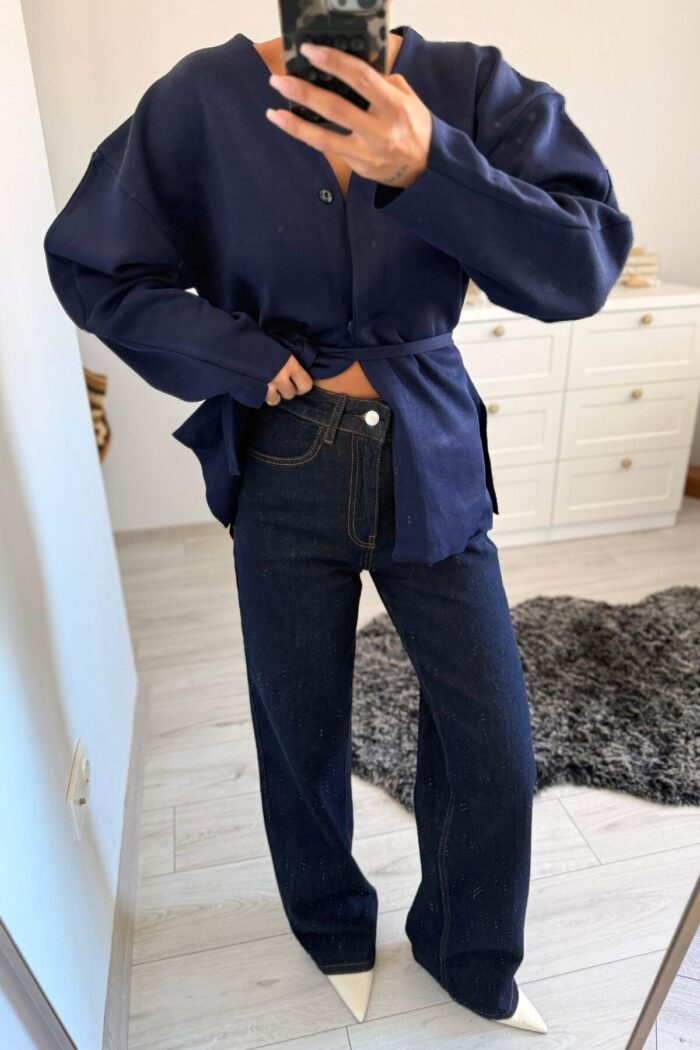 Loyal Wide Leg Dark Blue Jean - Görsel 3