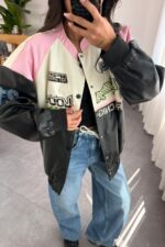 Racing Retro Pembe Ceket - Görsel 2
