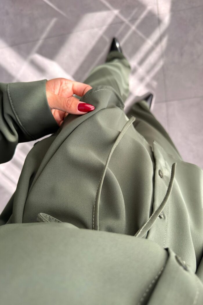 MK Beli Bağlamalı Pantolon Takım Haki - Görsel 3