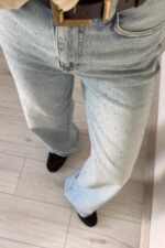 Lavinia Renkli Taşlı Straight Jean - Görsel 3
