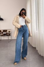 Soni Kesik Paçalı Dark Blue Jean