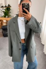 Poliviskon Blazer Ceket Antrasit - Görsel 2