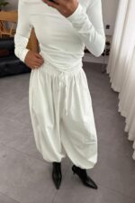 Miss Şalvar Pantolon Beyaz - Görsel 3