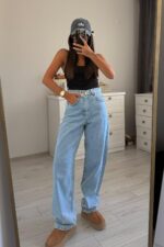 Gk Beli Ayarlanabilir Açık Mavi Jean
